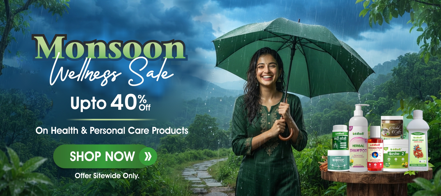 Wellness Sale Monsoon Sale Banner